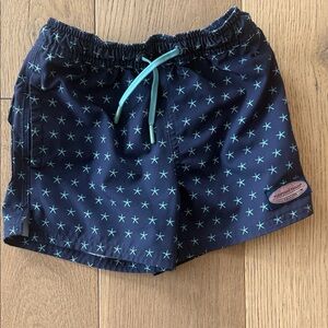 Vineyard Vines Kids Navy Star Swim Trunks